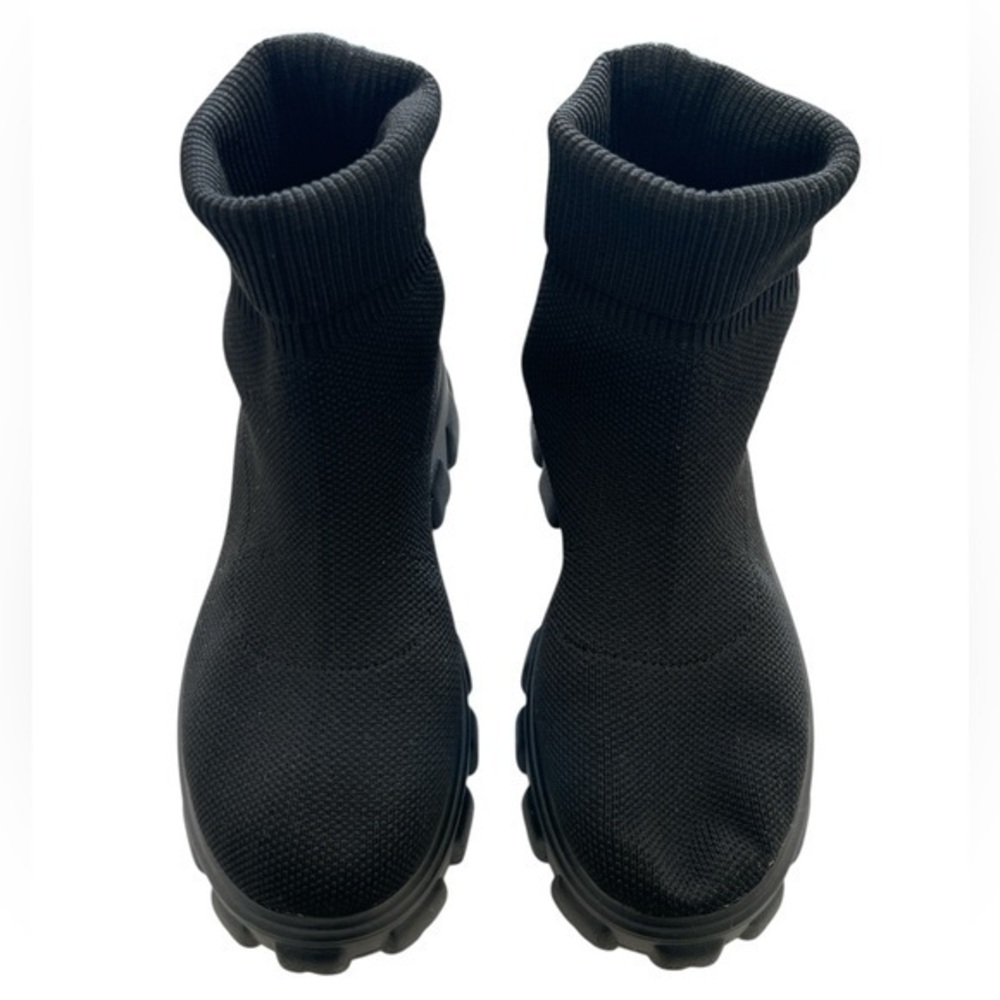 Black Knit Ankle Boots